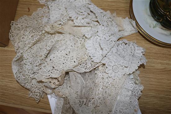 A collection of mostly needle lace, collars, stoles, etc